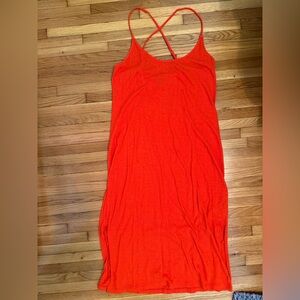 Vibrant Orange Sleeveless Dress